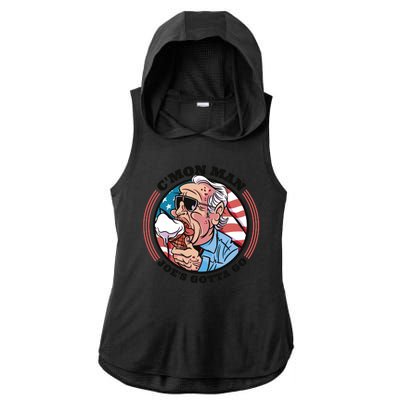 Joe Biden Gotta Go Ice Cream Ladies PosiCharge Tri-Blend Wicking Draft Hoodie Tank