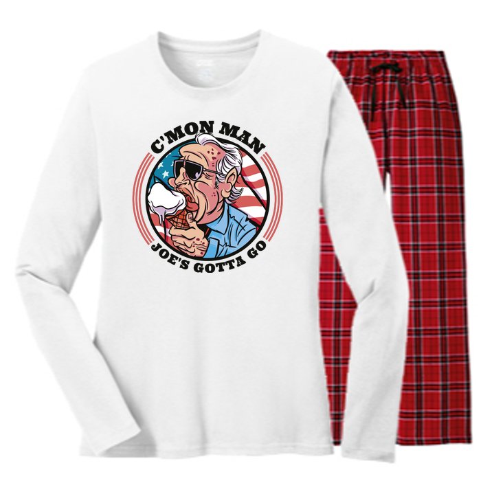 Joe Biden Gotta Go Ice Cream Women's Long Sleeve Flannel Pajama Set 