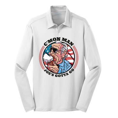 Joe Biden Gotta Go Ice Cream Silk Touch Performance Long Sleeve Polo