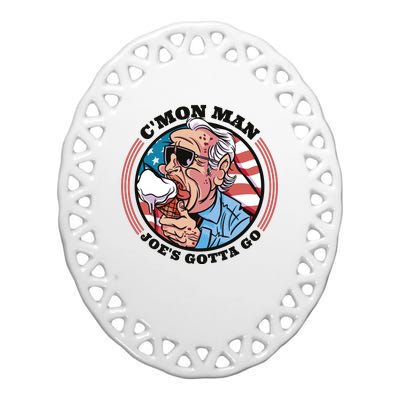 Joe Biden Gotta Go Ice Cream Ceramic Oval Ornament