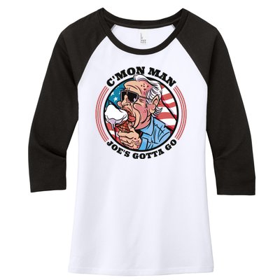 Joe Biden Gotta Go Ice Cream Women's Tri-Blend 3/4-Sleeve Raglan Shirt