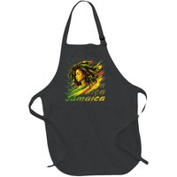 Jamaican Black Girl Jamaica Flag Hair Women Full-Length Apron With Pockets