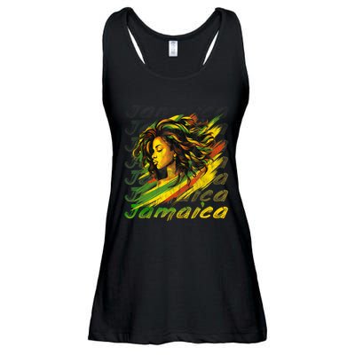 Jamaican Black Girl Jamaica Flag Hair Women Ladies Essential Flowy Tank