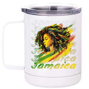 Jamaican Black Girl Jamaica Flag Hair Women 12 oz Stainless Steel Tumbler Cup