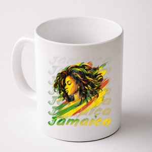 Jamaican Black Girl Jamaica Flag Hair Women Coffee Mug