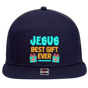 Jesus Best Gift Ever Christmas 7 Panel Mesh Trucker Snapback Hat