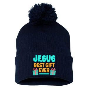 Jesus Best Gift Ever Christmas Pom Pom 12in Knit Beanie