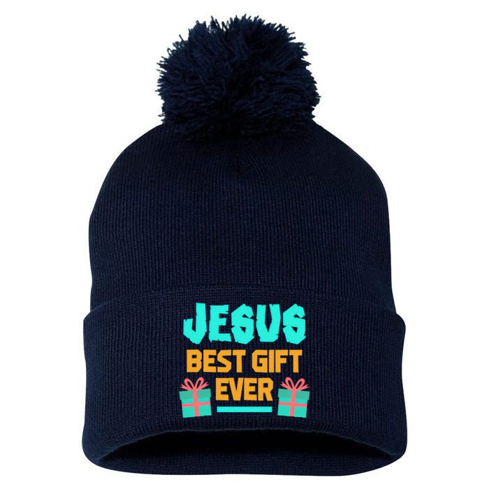 Jesus Best Gift Ever Christmas Pom Pom 12in Knit Beanie