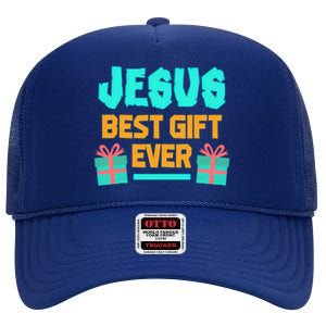 Jesus Best Gift Ever Christmas High Crown Mesh Back Trucker Hat