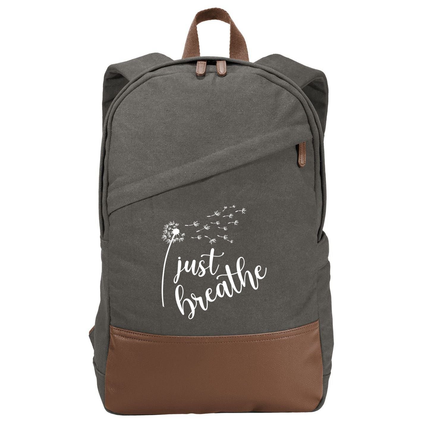 Just Breathe Gift Cotton Canvas Backpack