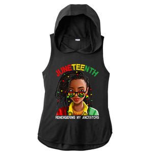 Juneteenth Black Girl Women Locd Remebering My Ancestors Ladies PosiCharge Tri-Blend Wicking Draft Hoodie Tank