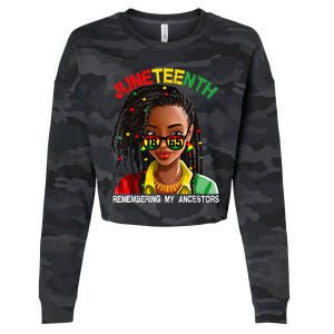 Juneteenth Black Girl Women Locd Remebering My Ancestors Cropped Pullover Crew