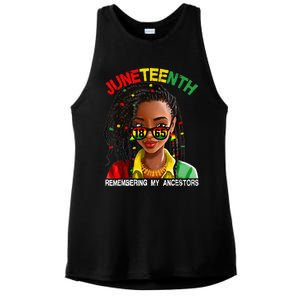 Juneteenth Black Girl Women Locd Remebering My Ancestors Ladies PosiCharge Tri-Blend Wicking Tank