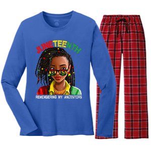 Juneteenth Black Girl Women Locd Remebering My Ancestors Women's Long Sleeve Flannel Pajama Set 