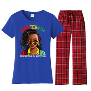 Juneteenth Black Girl Women Locd Remebering My Ancestors Women's Flannel Pajama Set