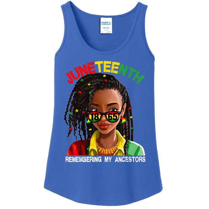 Juneteenth Black Girl Women Locd Remebering My Ancestors Ladies Essential Tank