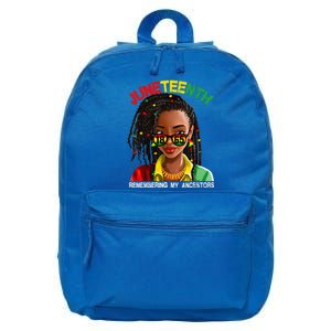 Juneteenth Black Girl Women Locd Remebering My Ancestors 16 in Basic Backpack