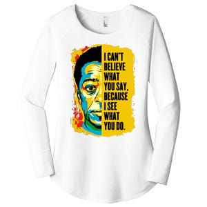 James Baldwin Graffiti Art Juneteenth Black History Month Women's Perfect Tri Tunic Long Sleeve Shirt