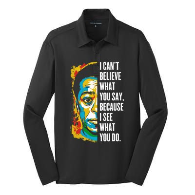 James Baldwin Graffiti Art Juneteenth Black History Month Silk Touch Performance Long Sleeve Polo