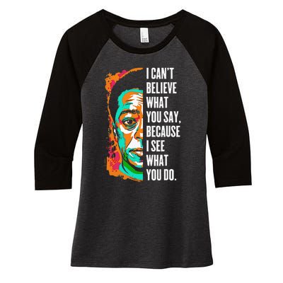 James Baldwin Graffiti Art Juneteenth Black History Month Women's Tri-Blend 3/4-Sleeve Raglan Shirt