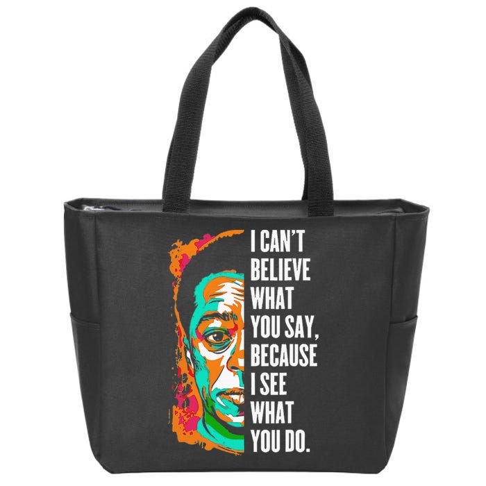 James Baldwin Graffiti Art Juneteenth Black History Month Zip Tote Bag