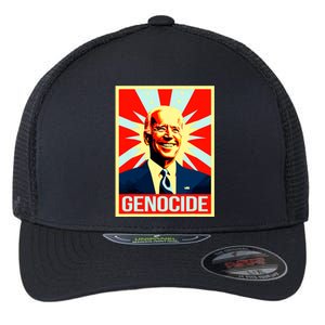 Joe Biden Genocide Anti Biden Funny Conservative Political Flexfit Unipanel Trucker Cap