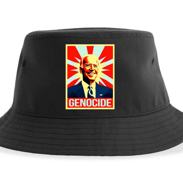 Joe Biden Genocide Anti Biden Funny Conservative Political Sustainable Bucket Hat