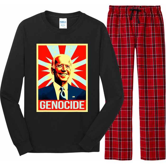 Joe Biden Genocide Anti Biden Funny Conservative Political Long Sleeve Pajama Set