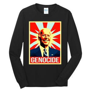 Joe Biden Genocide Anti Biden Funny Conservative Political Tall Long Sleeve T-Shirt