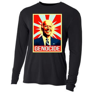 Joe Biden Genocide Anti Biden Funny Conservative Political Cooling Performance Long Sleeve Crew