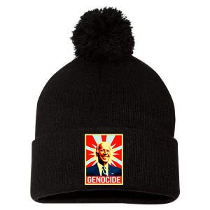 Joe Biden Genocide Anti Biden Funny Conservative Political Pom Pom 12in Knit Beanie