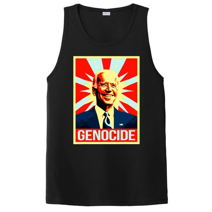 Joe Biden Genocide Anti Biden Funny Conservative Political PosiCharge Competitor Tank