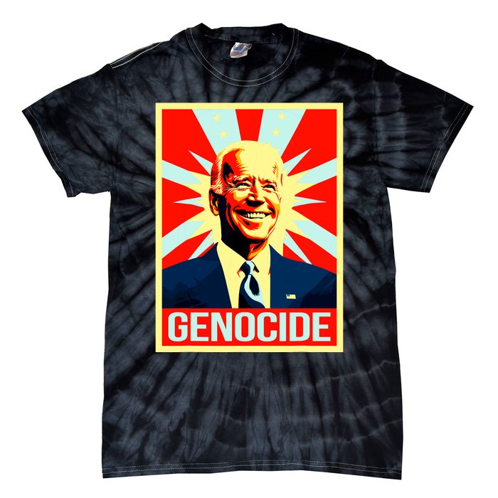 Joe Biden Genocide Anti Biden Funny Conservative Political Tie-Dye T-Shirt