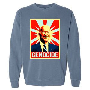 Joe Biden Genocide Anti Biden Funny Conservative Political Garment-Dyed Sweatshirt