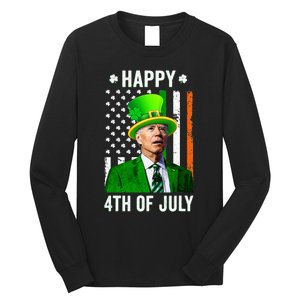 Joe Biden Happy 4th Of July Confused St Patricks Day Long Sleeve Shirt