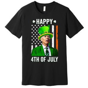 Joe Biden Happy 4th Of July Confused St Patricks Day Premium T-Shirt