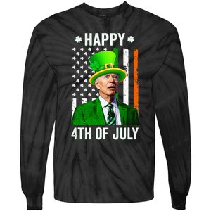 Joe Biden Happy 4th Of July Confused St Patricks Day Tie-Dye Long Sleeve Shirt