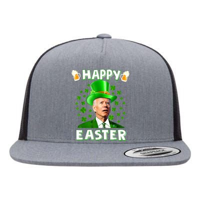 Joe Biden Happy Easter Confused Funny St Patrick's Day Flat Bill Trucker Hat