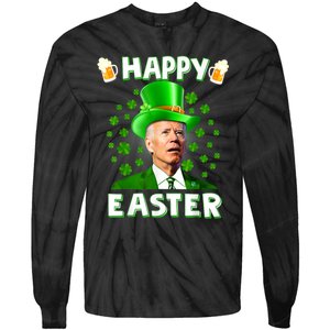 Joe Biden Happy Easter Confused Funny St Patrick's Day Tie-Dye Long Sleeve Shirt