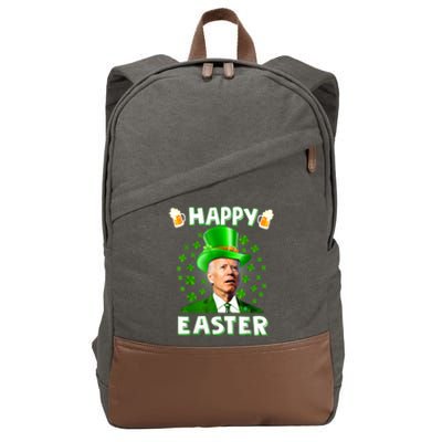 Joe Biden Happy Easter Confused Funny St Patrick's Day Cotton Canvas Backpack