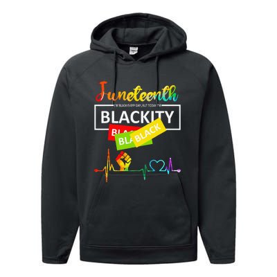 Juneteenth Blackity Heartbeat Black History African America Performance Fleece Hoodie