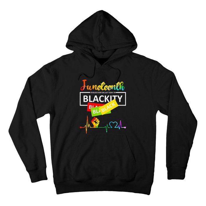 Juneteenth Blackity Heartbeat Black History African America Hoodie