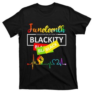 Juneteenth Blackity Heartbeat Black History African America T-Shirt