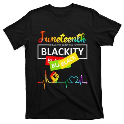 Juneteenth Blackity Heartbeat Black History African America T-Shirt