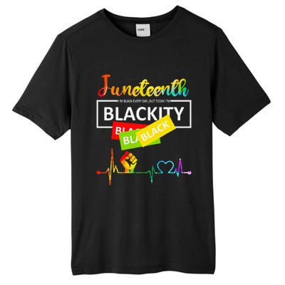 Juneteenth Blackity Heartbeat Black History African America Tall Fusion ChromaSoft Performance T-Shirt