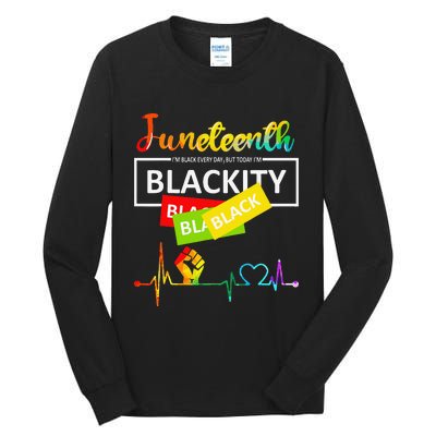 Juneteenth Blackity Heartbeat Black History African America Tall Long Sleeve T-Shirt