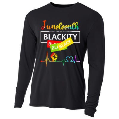 Juneteenth Blackity Heartbeat Black History African America Cooling Performance Long Sleeve Crew