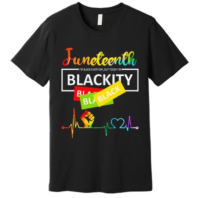 Juneteenth Blackity Heartbeat Black History African America Premium T-Shirt