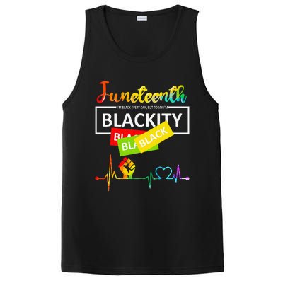 Juneteenth Blackity Heartbeat Black History African America PosiCharge Competitor Tank