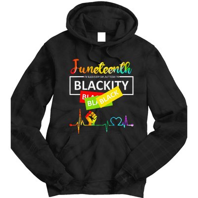 Juneteenth Blackity Heartbeat Black History African America Tie Dye Hoodie